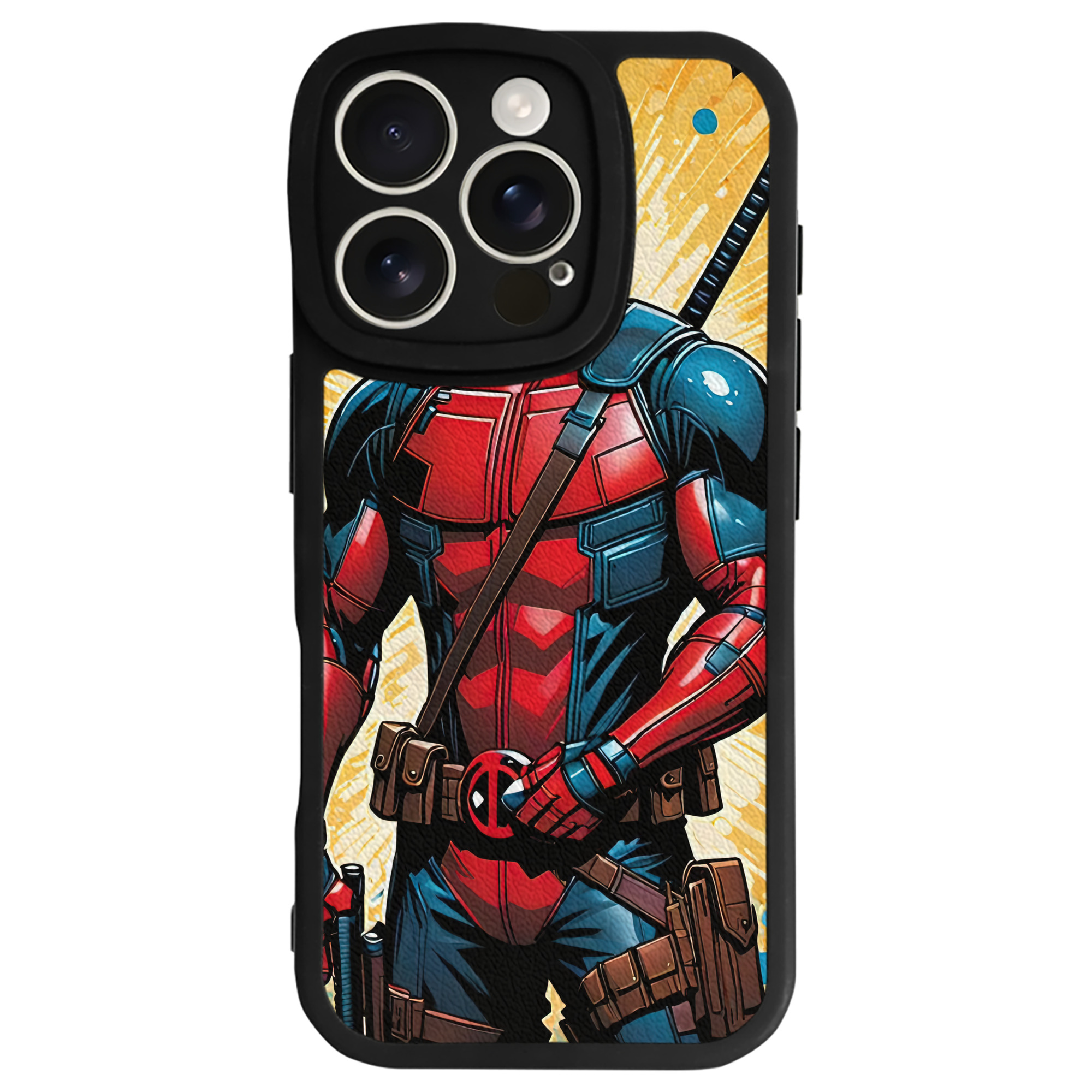 （画像用） Deadpool デッドプール 【iPhone 16シリーズ対応】シリコンスマホケース（レザー調） 材質：シリコン